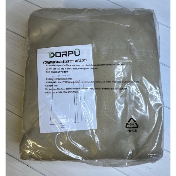 Blackout Curtains for Bedroom Beige 84 Inches Long Privacy & Noise Reducing - Picture 4 of 9